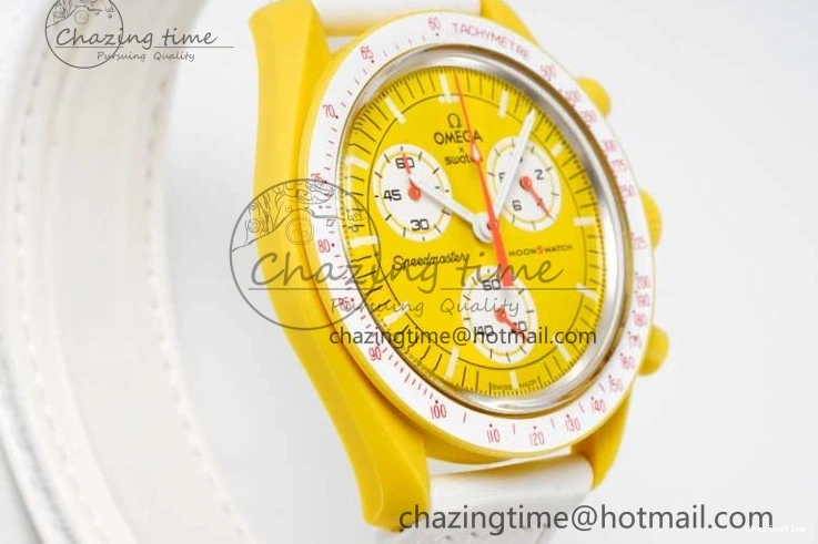 1223 Speedmaster Misson To The Sun 1:1 Best Edition Yellow Dial On Nylon Strap Quartz FlexibleFit 7855